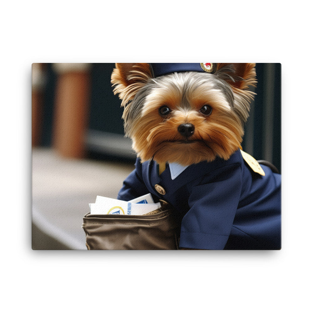 Yorkshire Terrier Mail Carrier Canvas - PosterfyAI.com