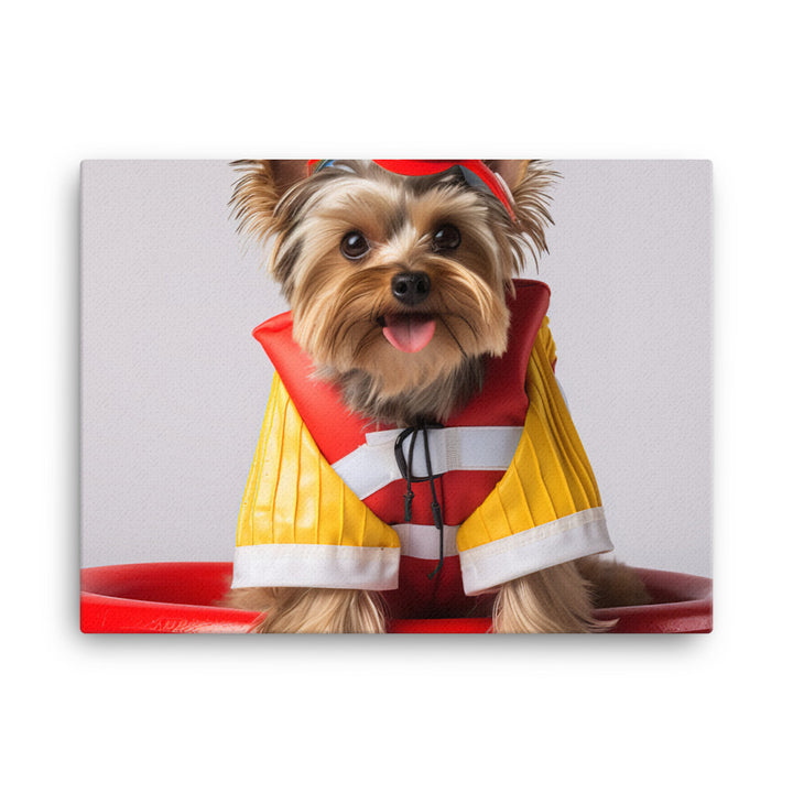 Yorkshire Terrier Lifeguard Canvas - PosterfyAI.com
