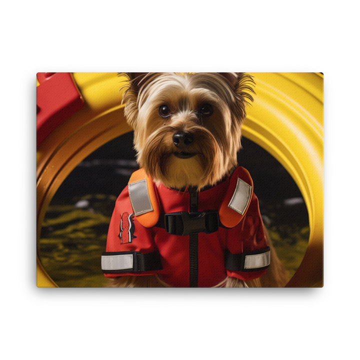 Yorkshire Terrier Lifeguard Canvas - PosterfyAI.com