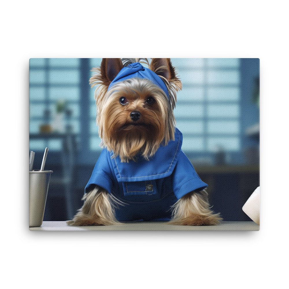 Yorkshire Terrier Janitor Canvas - PosterfyAI.com