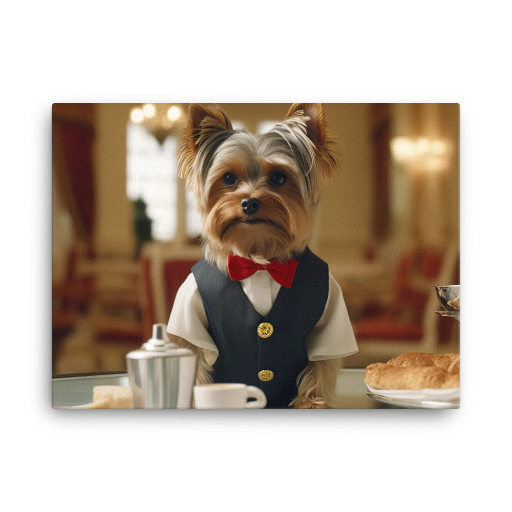 Yorkshire Terrier Hotel Staff Canvas - PosterfyAI.com