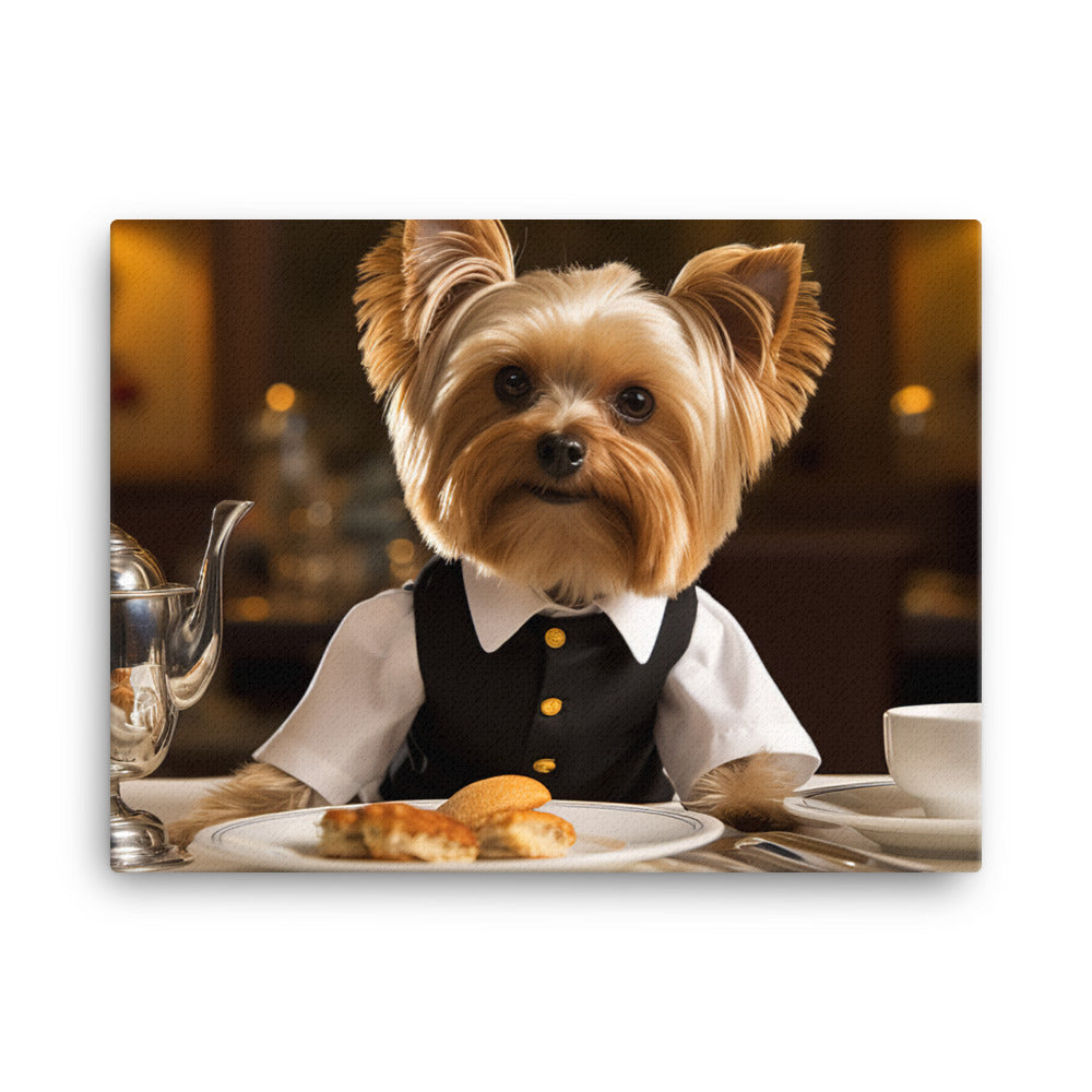 Yorkshire Terrier Hotel Staff Canvas - PosterfyAI.com