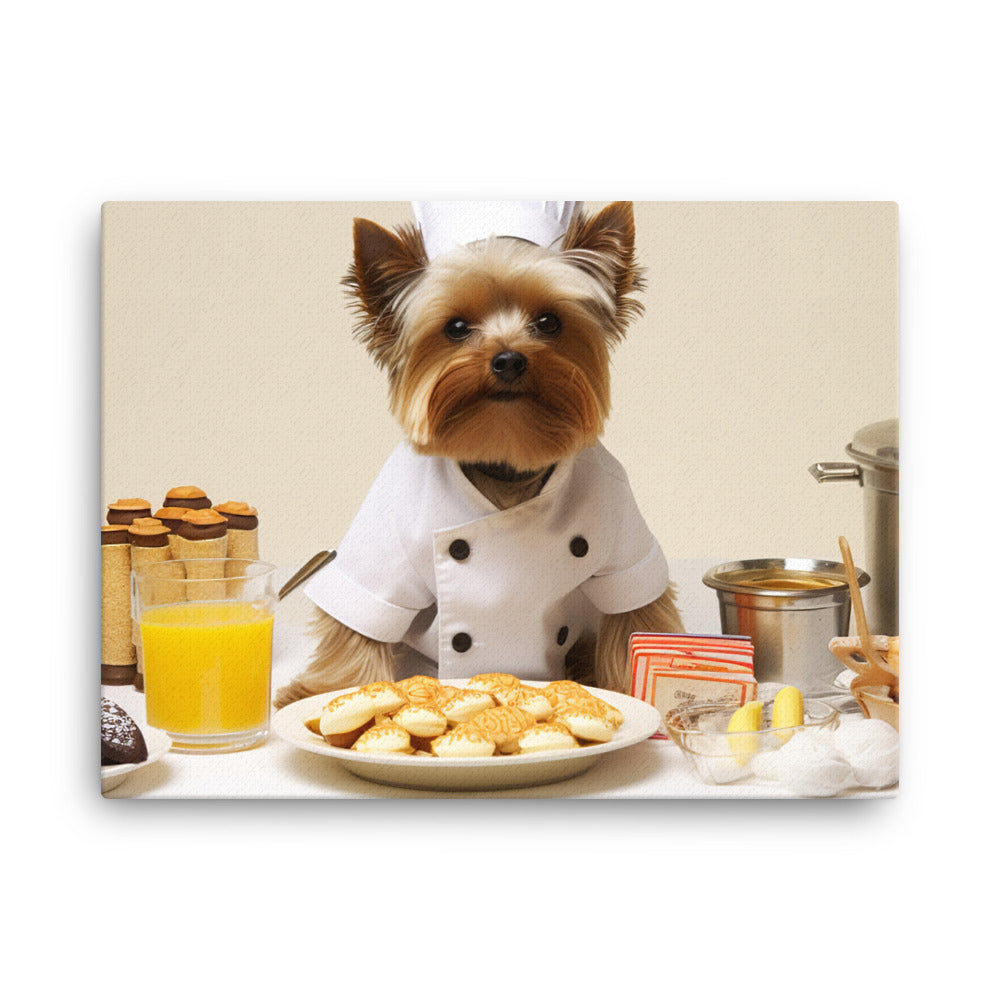 Yorkshire Terrier Fast Food Crew Canvas - PosterfyAI.com