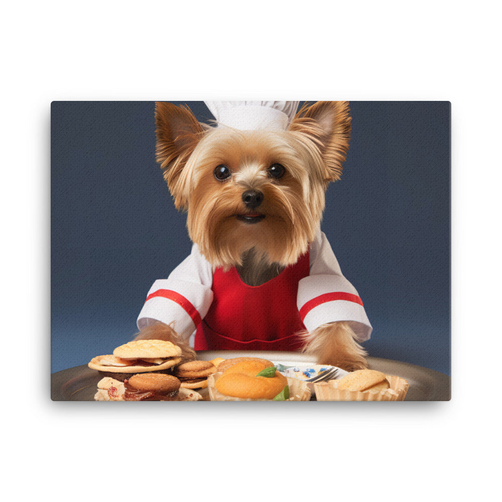 Yorkshire Terrier Fast Food Crew Canvas - PosterfyAI.com