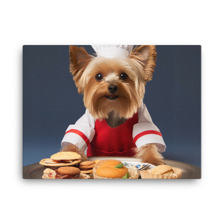 Yorkshire Terrier Fast Food Crew Canvas - PosterfyAI.com