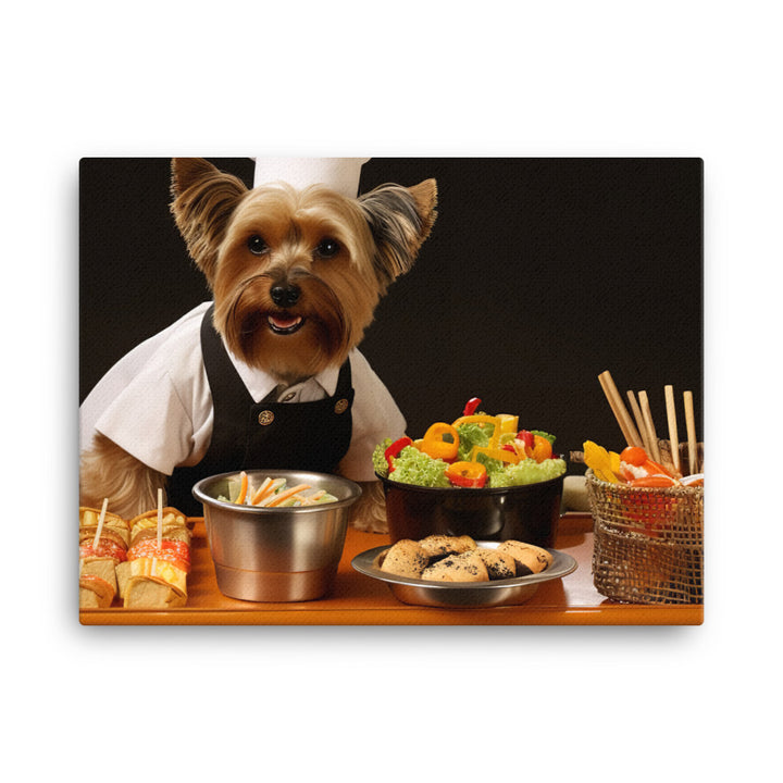 Yorkshire Terrier Fast Food Crew Canvas - PosterfyAI.com