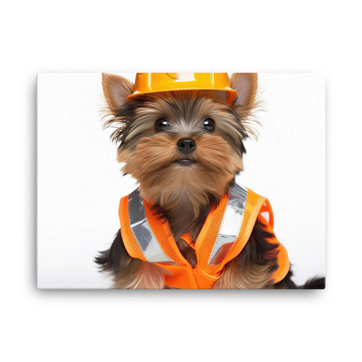 Yorkshire Terrier Contractor Canvas - PosterfyAI.com