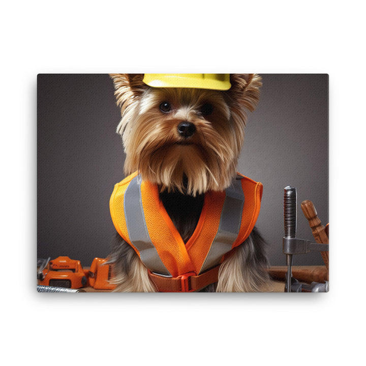 Yorkshire Terrier Contractor Canvas - PosterfyAI.com