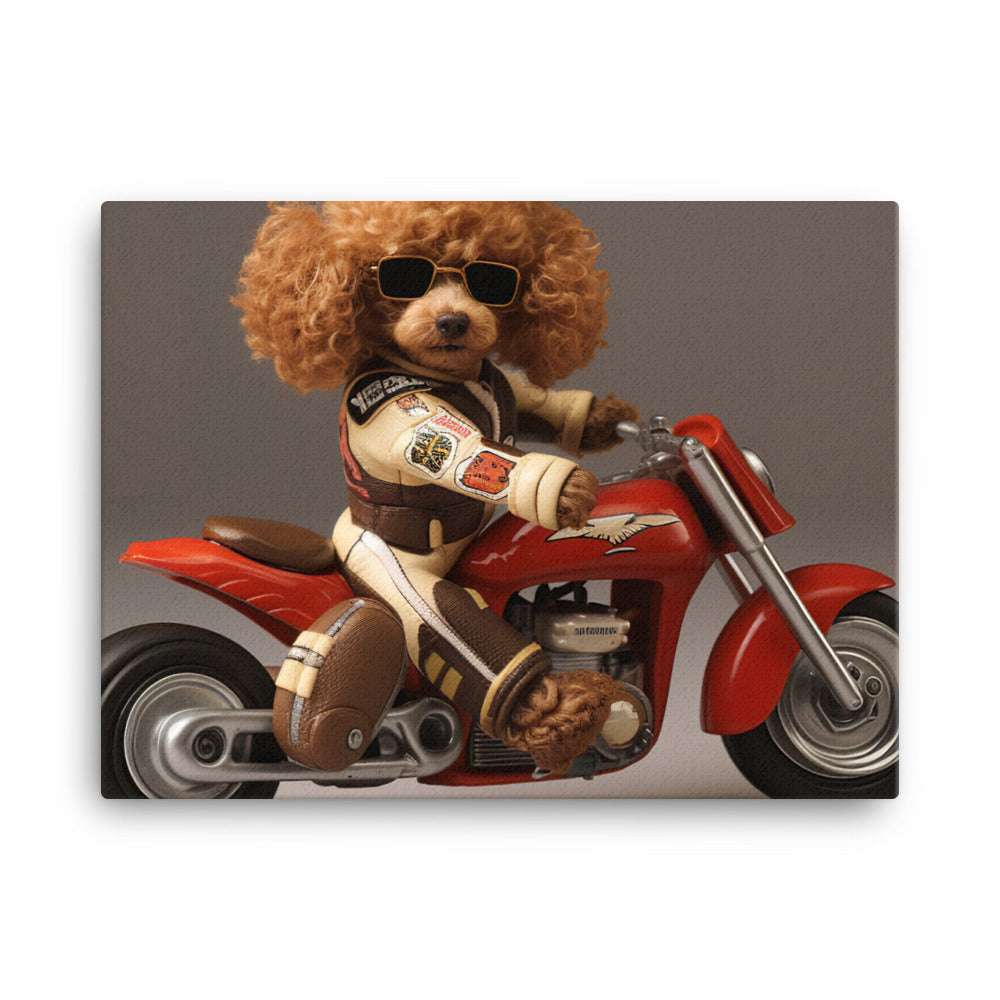 Poodle Superbike Athlete Canvas - PosterfyAI.com