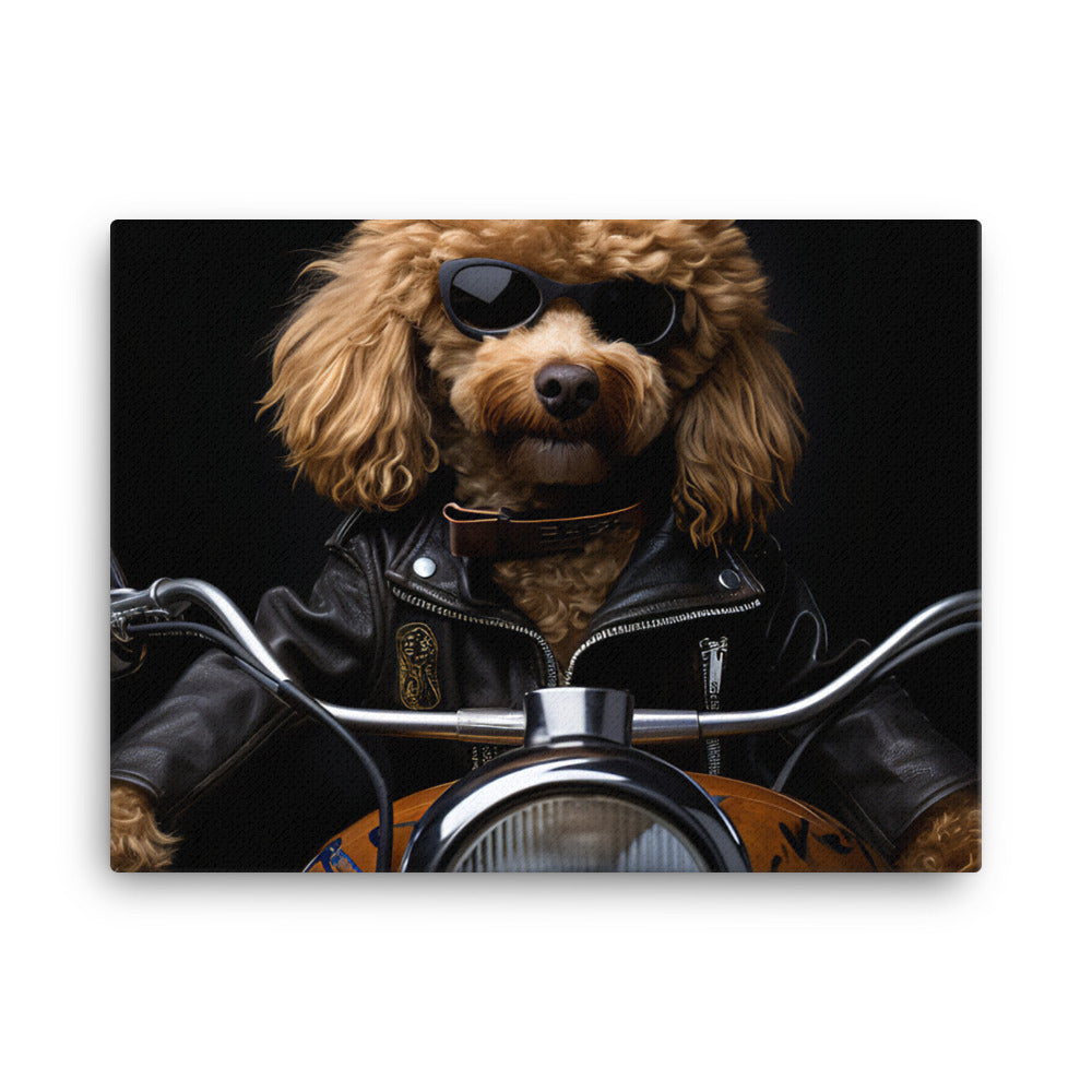 Poodle Superbike Athlete Canvas - PosterfyAI.com