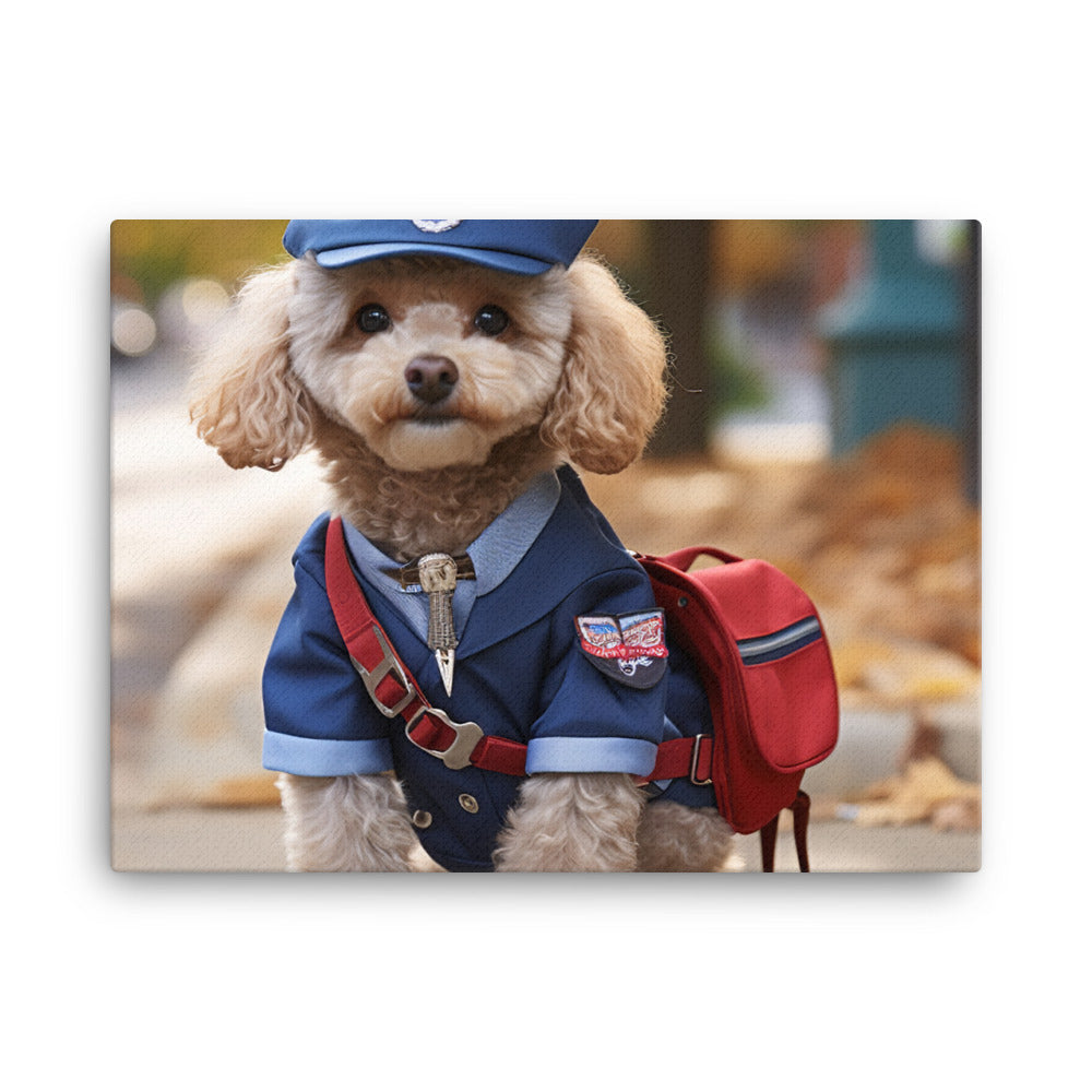 Poodle Mail Carrier Canvas - PosterfyAI.com