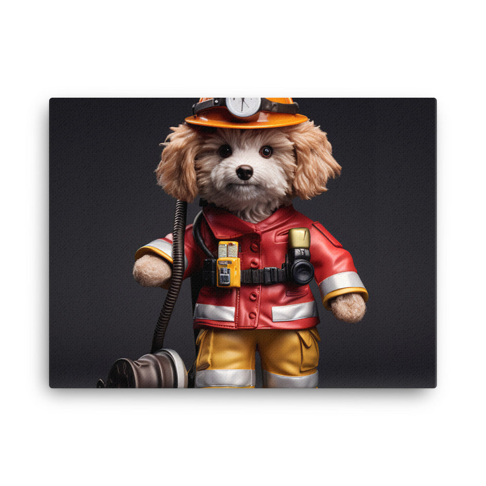 Poodle Firefighter Canvas - PosterfyAI.com