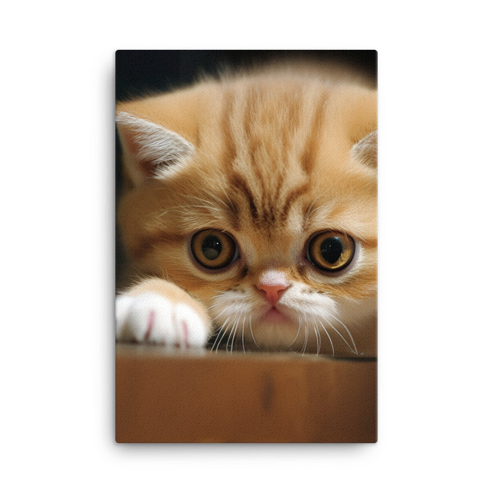 Exotic Shorthair Kitten Canvas - PosterfyAI.com