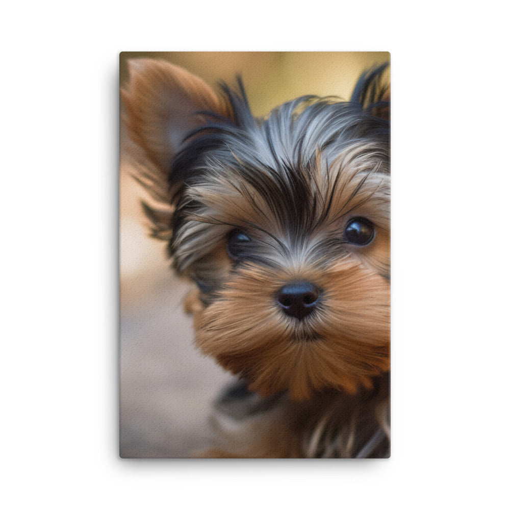 Yorkshire Terrier Pup Canvas - PosterfyAI.com