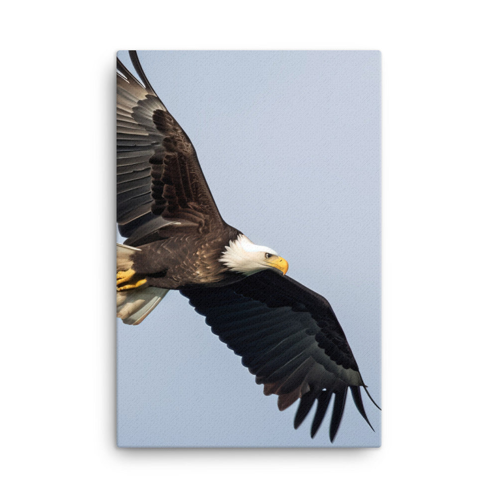 Majestic Bald Eagle Soaring in the Sky Canvas - PosterfyAI.com