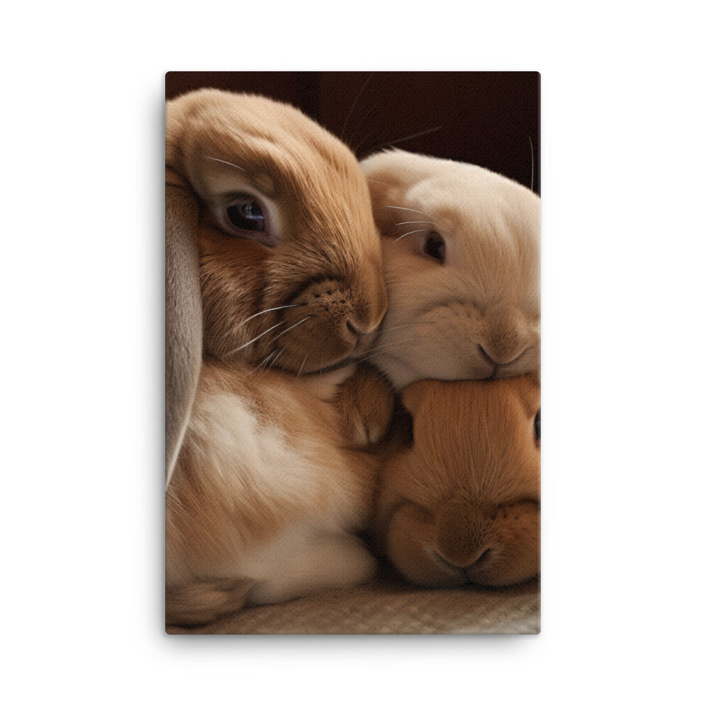 French Lop Family Time Canvas - PosterfyAI.com