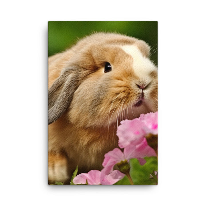 American Fuzzy Lop in the Garden Canvas - PosterfyAI.com