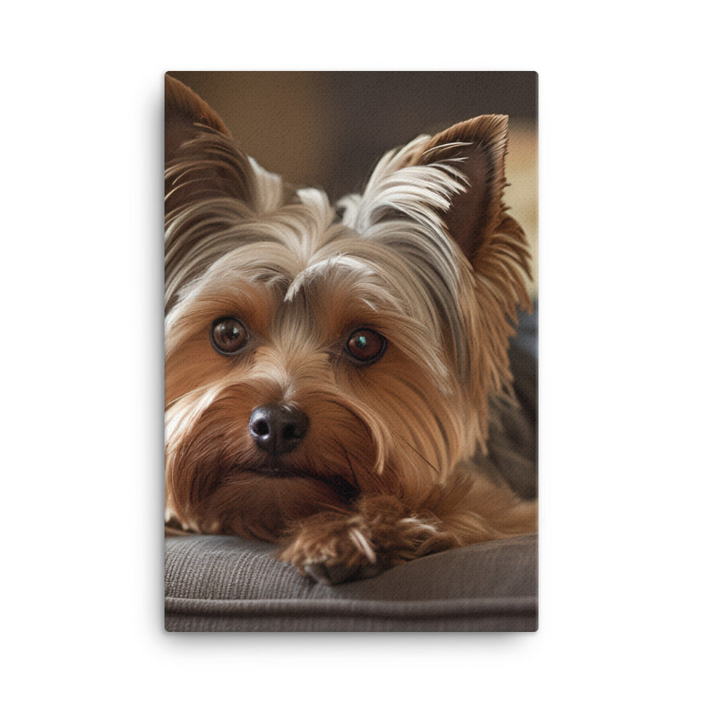 Yorkie at Home Canvas - PosterfyAI.com