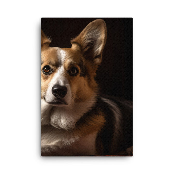 Welsh Corgi Portrait Canvas - PosterfyAI.com