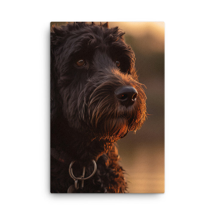 Water Dog at Sunset Canvas - PosterfyAI.com