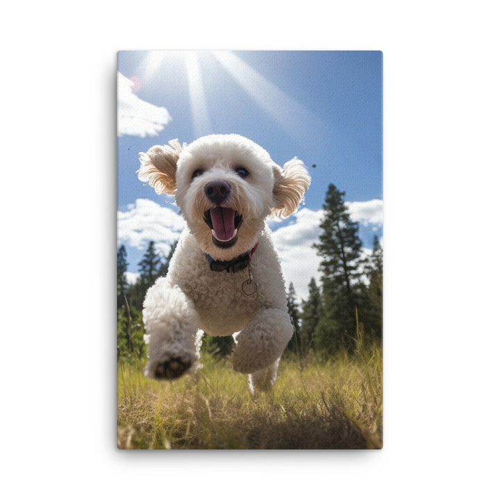 The Playful Poodle Canvas - PosterfyAI.com