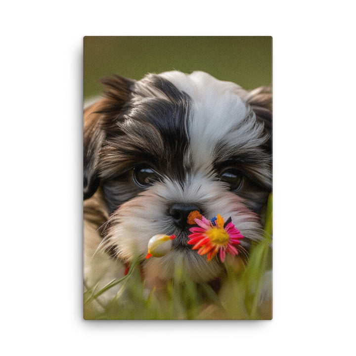 Sweet and Playful Shih Tzu Canvas - PosterfyAI.com