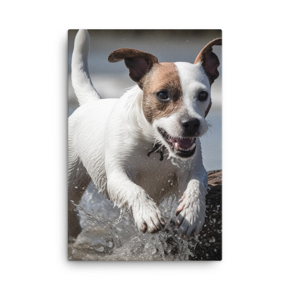 Spirited Jack Russell Terrier at Play Canvas - PosterfyAI.com