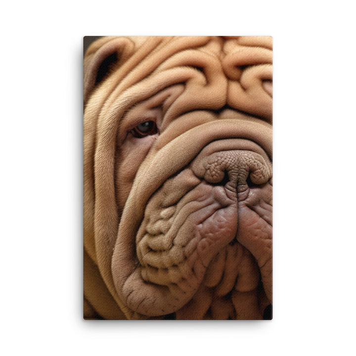 Shar Pei Portrait Canvas - PosterfyAI.com