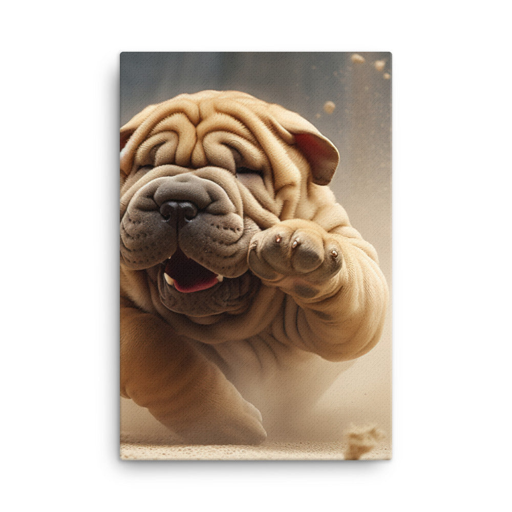 Shar Pei Playtime Canvas - PosterfyAI.com