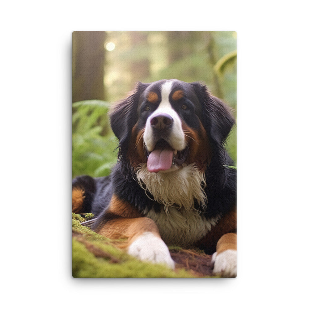 Serene Bernese Mountain Dog Canvas - PosterfyAI.com