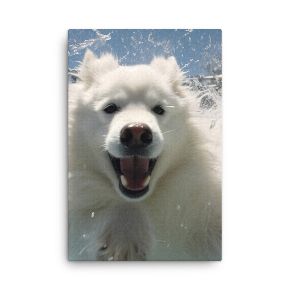 Samoyed Splash Canvas - PosterfyAI.com