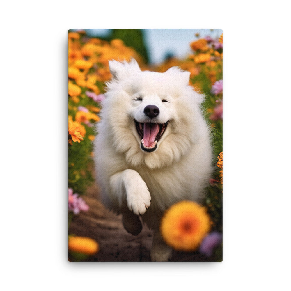 Samoyed Smile Canvas - PosterfyAI.com