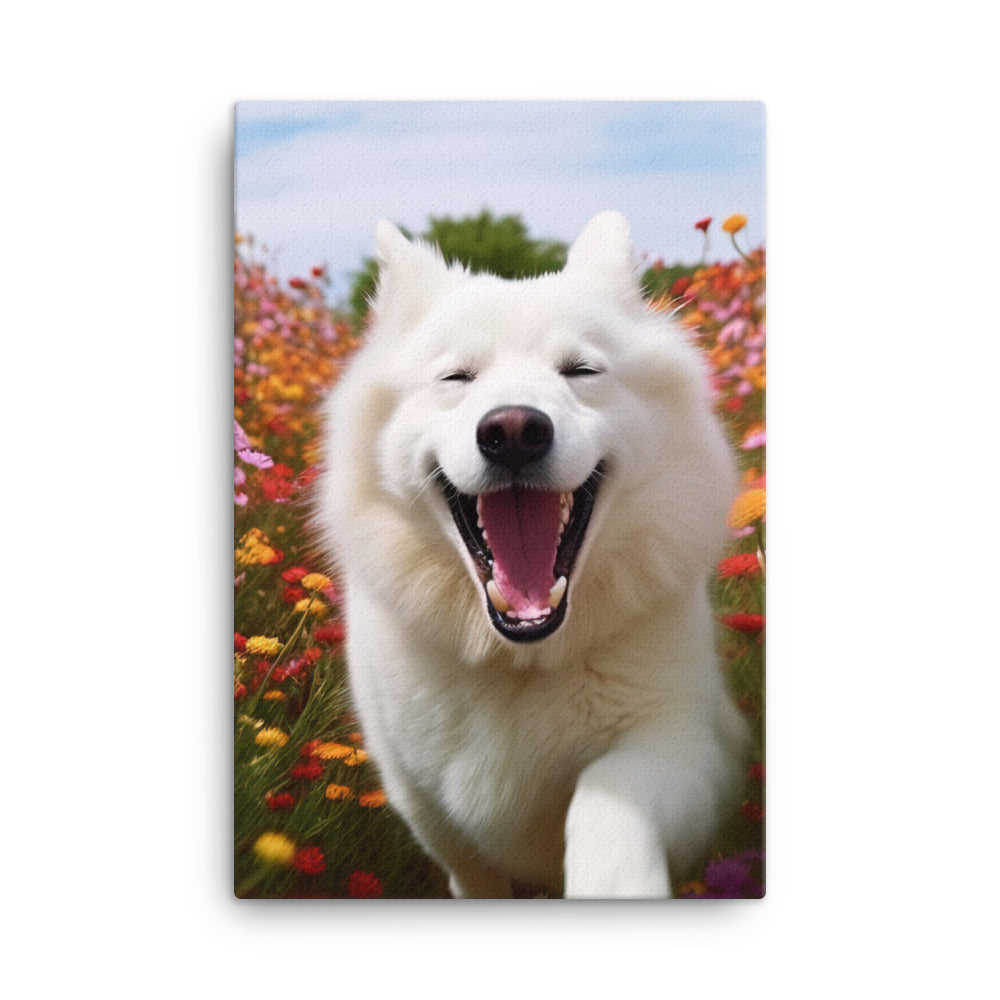 Samoyed Smile Canvas - PosterfyAI.com