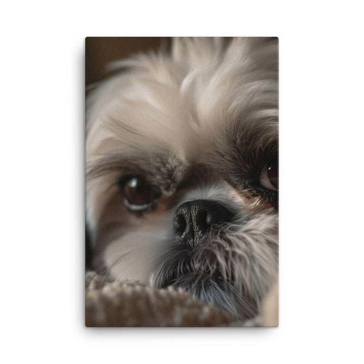 Relaxed Shih Tzu in a Cozy Home Canvas - PosterfyAI.com
