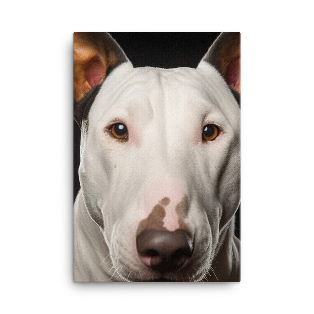 Regal Bull Terrier Portrait Canvas - PosterfyAI.com