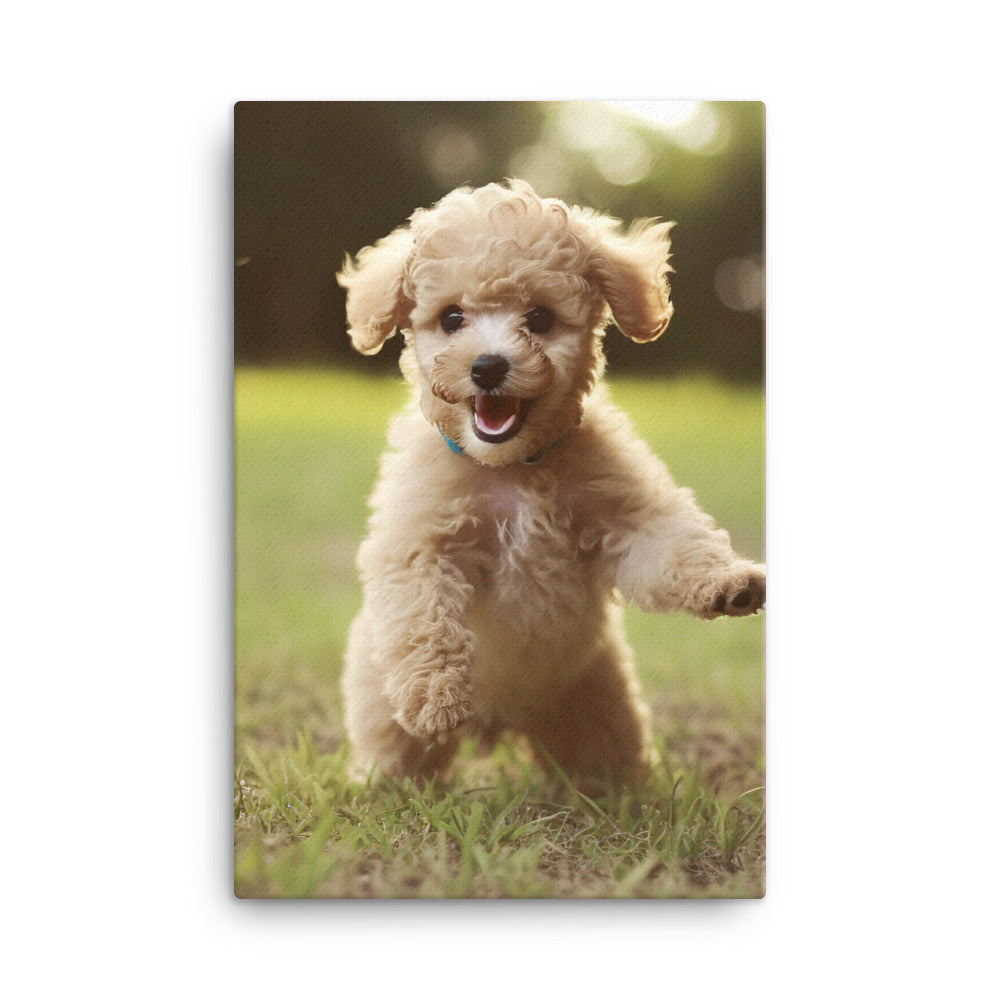 Playful Poodle Pup Canvas - PosterfyAI.com