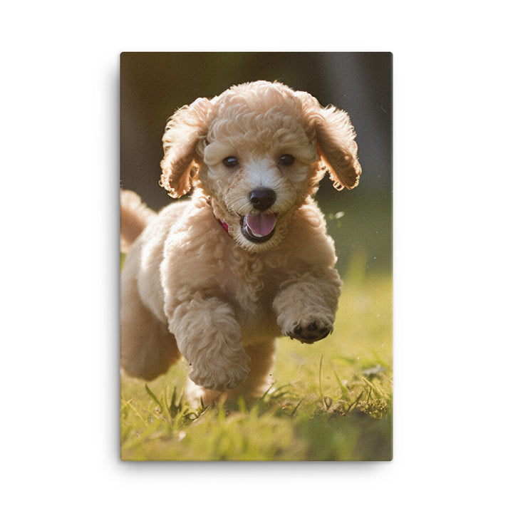 Playful Poodle Pup Canvas - PosterfyAI.com
