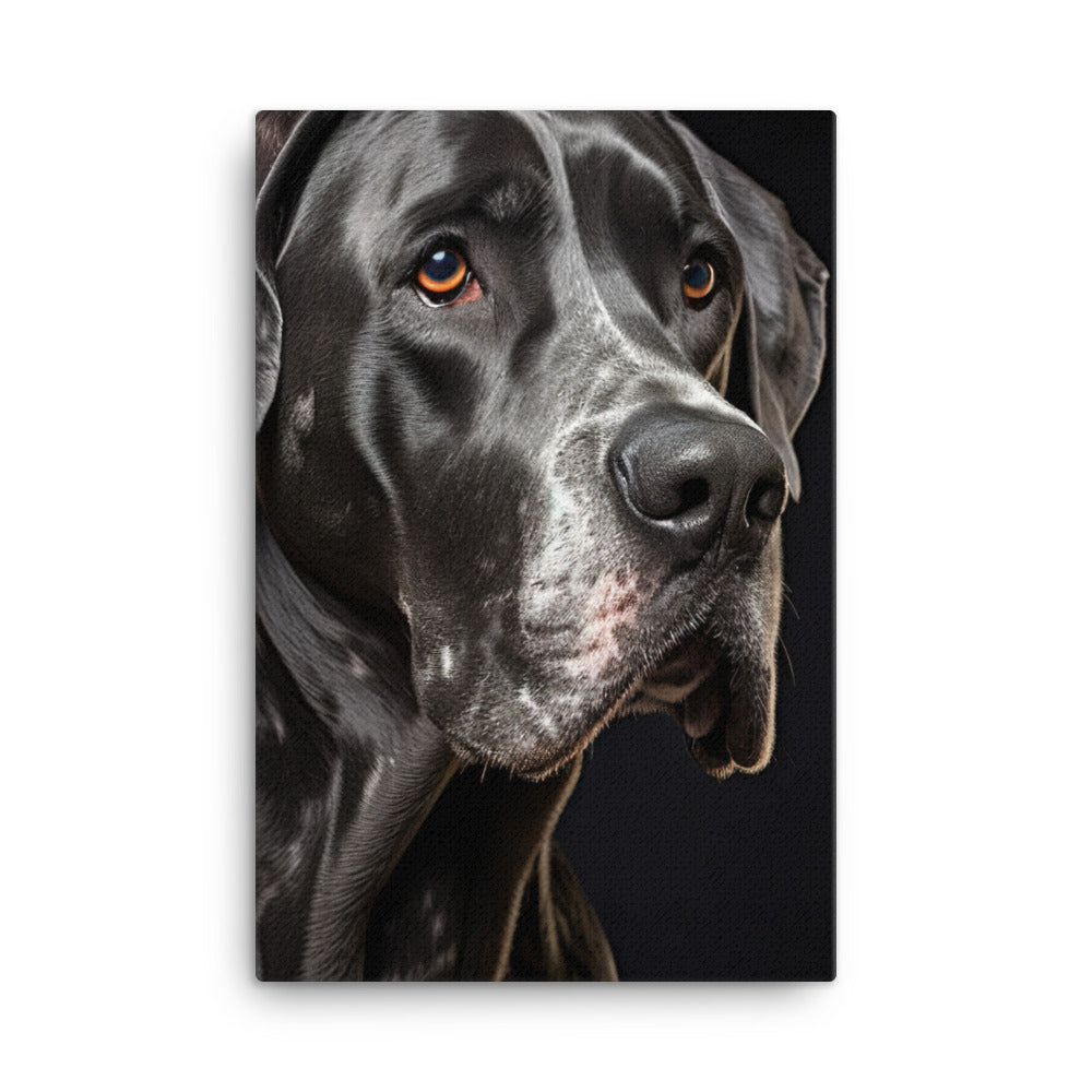 Noble Great Dane Portrait Canvas - PosterfyAI.com