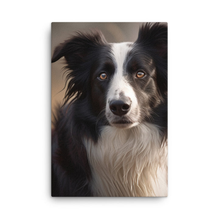 Majestic Border Collie Portrait Canvas - PosterfyAI.com