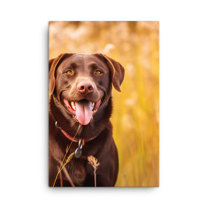 Labrador Retriever Posing in a Field Canvas - PosterfyAI.com