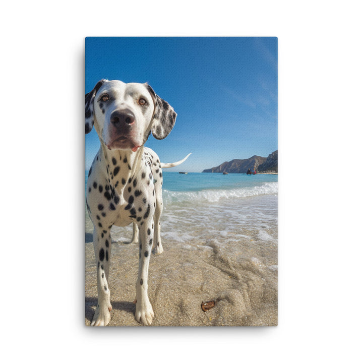 Dalmatian on the Beach Canvas - PosterfyAI.com