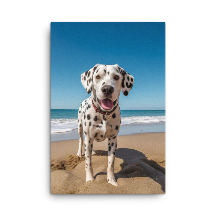 Dalmatian on the Beach Canvas - PosterfyAI.com