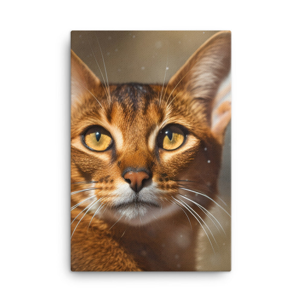 Exotic Beauty of Abyssinian Cat Canvas - PosterfyAI.com