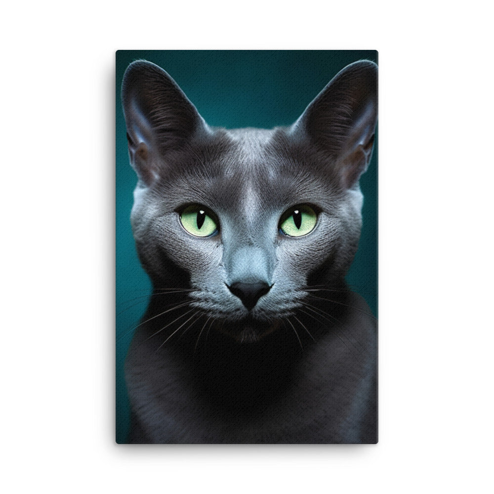 Charms of Russian Blue Cat Canvas - PosterfyAI.com