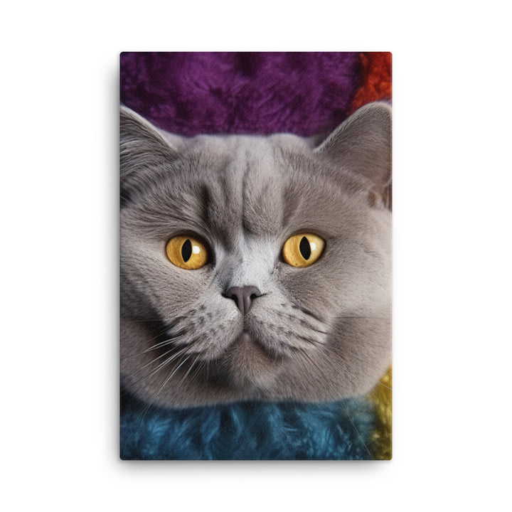 British Shorthair Cat Canvas - PosterfyAI.com