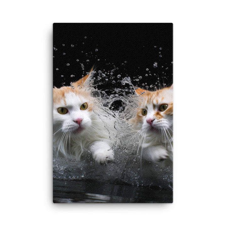 Graceful Turkish Van Cat Canvas - PosterfyAI.com