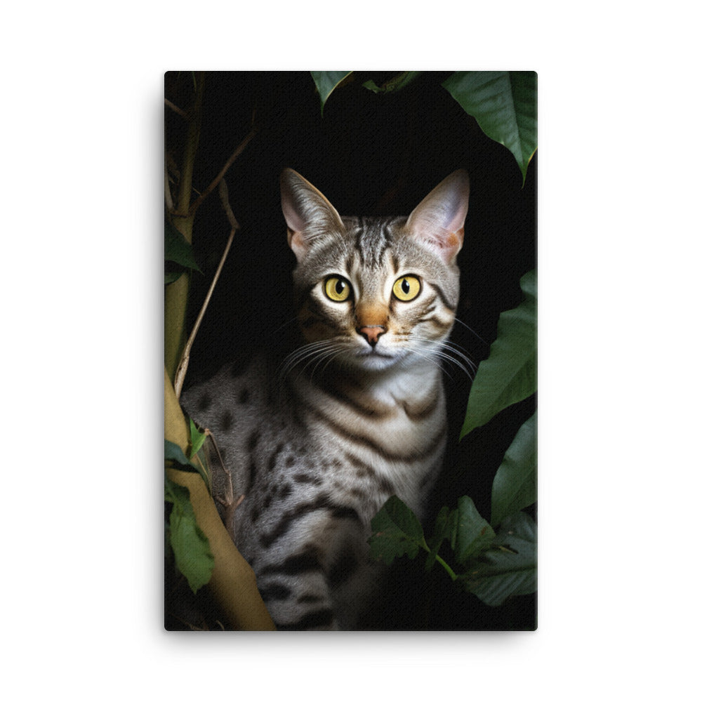 Egyptian Mau Cat Canvas - PosterfyAI.com