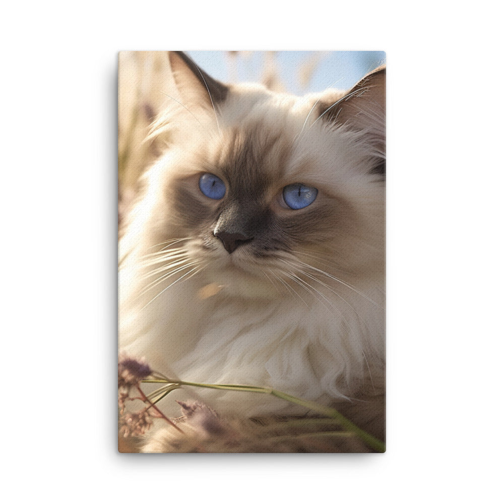 Gentle Nature of Ragdoll Cat Canvas - PosterfyAI.com