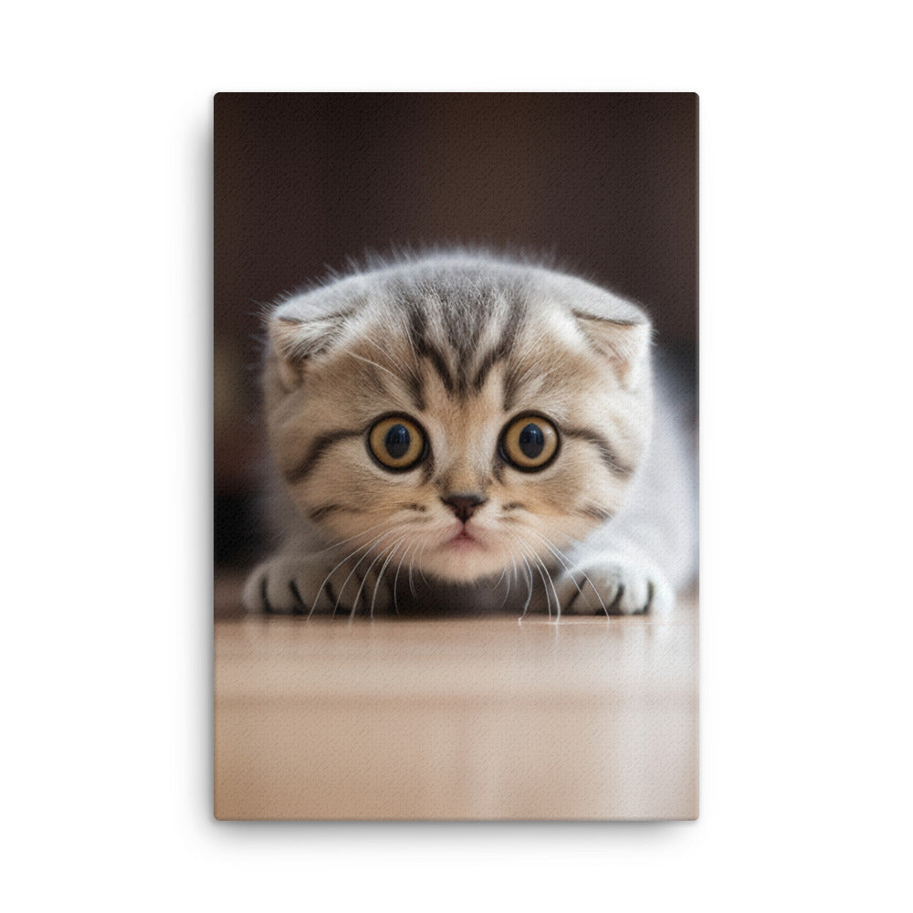 Scottish Fold Kitten Canvas - PosterfyAI.com