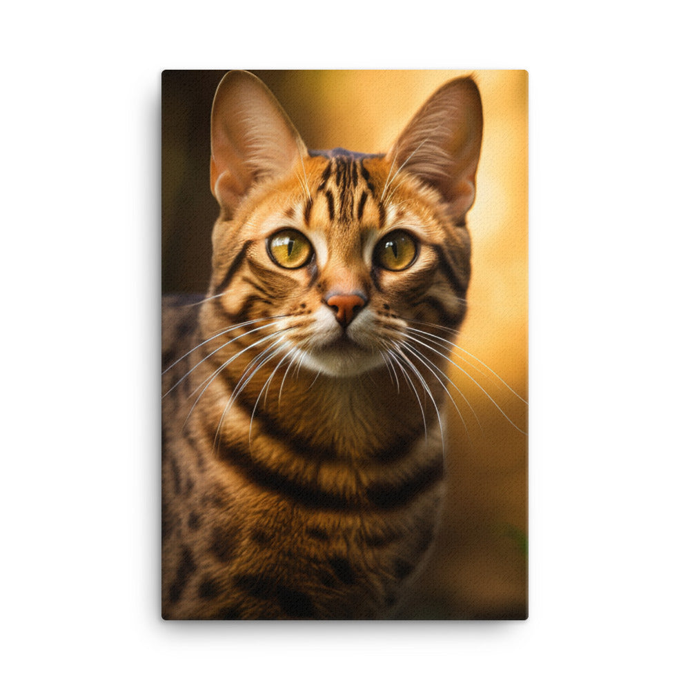 Majestic Beauty of Bengal Cat Canvas - PosterfyAI.com